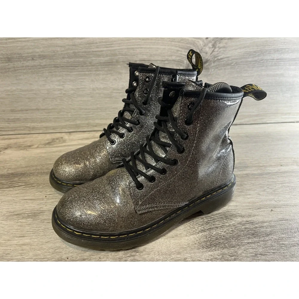 Doc Martens 1460 Glitter j Multi Core Kids Sz 3‎ Glitter Combat Boots Dr Martens
